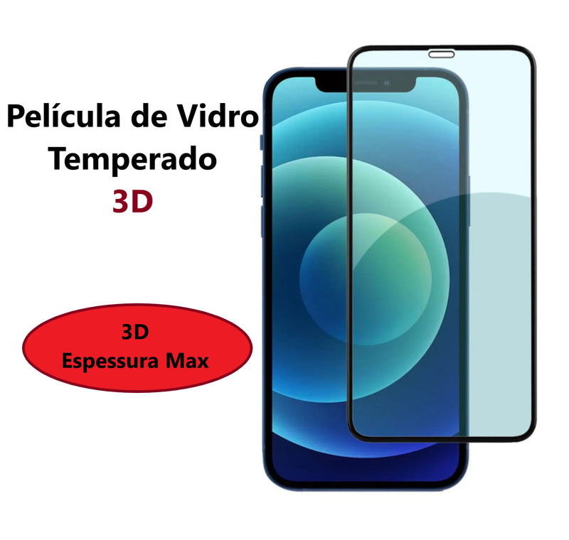 Kit Protetora Película 3D + Capa Capinha Magsafe Transparente Carregamento Por Indução para iPhone 11 12 13 14 15 Pro Max Plus