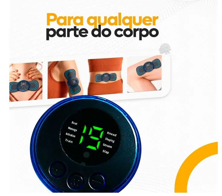 Mini Massageador Elétrico Portátil Aparelho de Massagem Recarregável Muscular Pescoço Pernas Coluna Lombar USB Fisioterapia Rela