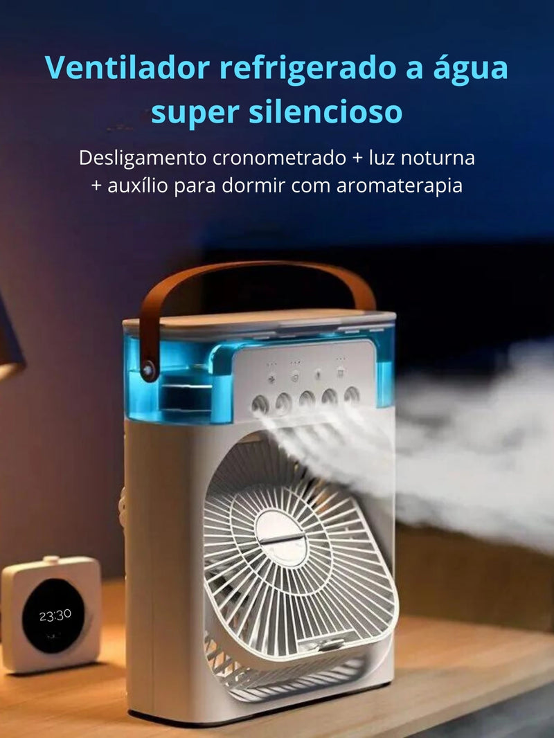 Mini Ar-Condicionado Portátil com Nebulização - Climatizador e Ventilador de Mesa Refrigerador de Ar