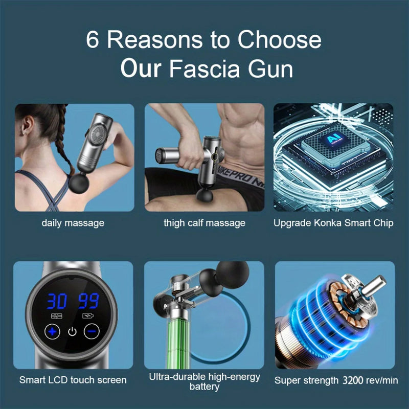 Pistola de Massagem Fascia Portátil