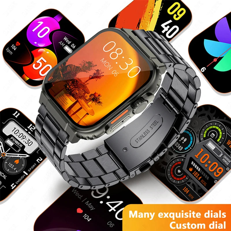 LIGE-Smartwatch Esportivo para Homens e Mulheres, Chamada Bluetooth, Conexão de Música Local, Pulseira TWS, Tela HD AMOLED, Bateria 600 mA