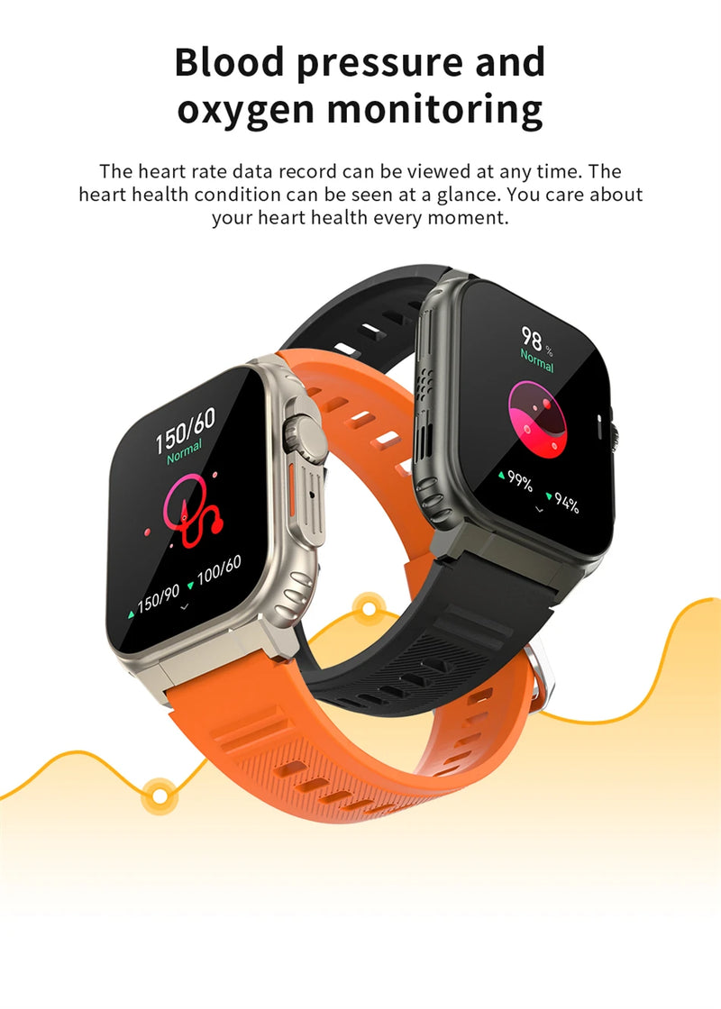 LIGE-Smartwatch Esportivo para Homens e Mulheres, Chamada Bluetooth, Conexão de Música Local, Pulseira TWS, Tela HD AMOLED, Bateria 600 mA