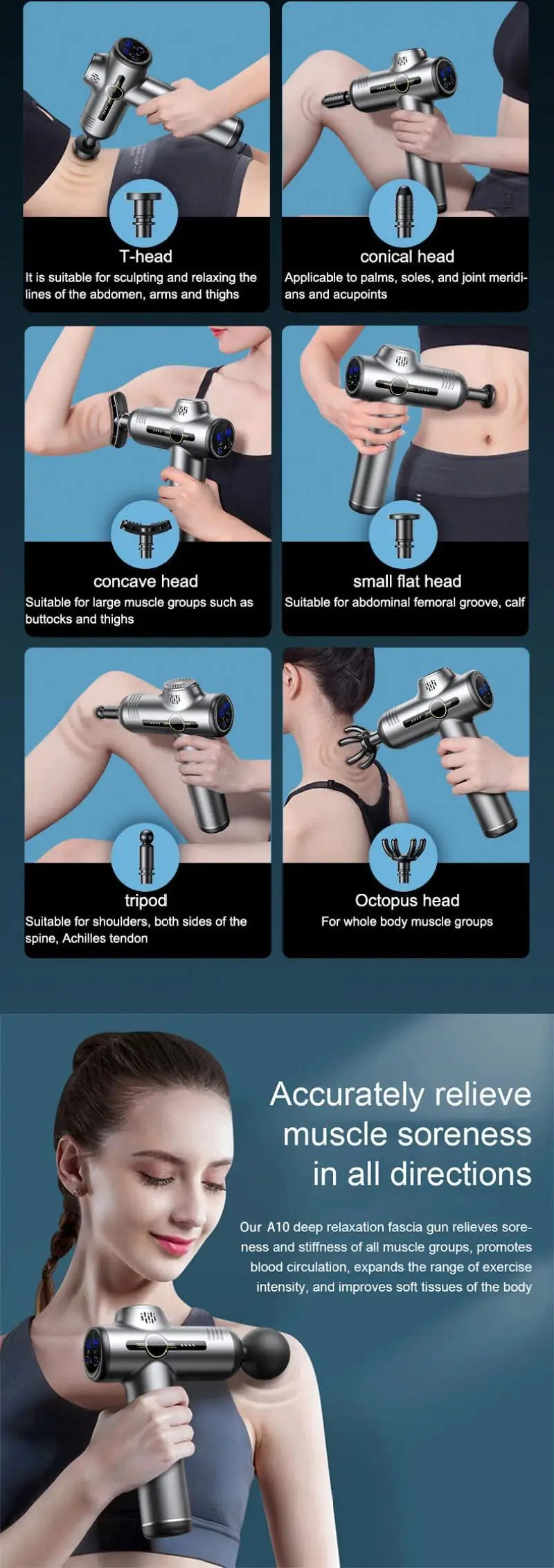 Pistola de Massagem Fascia Portátil